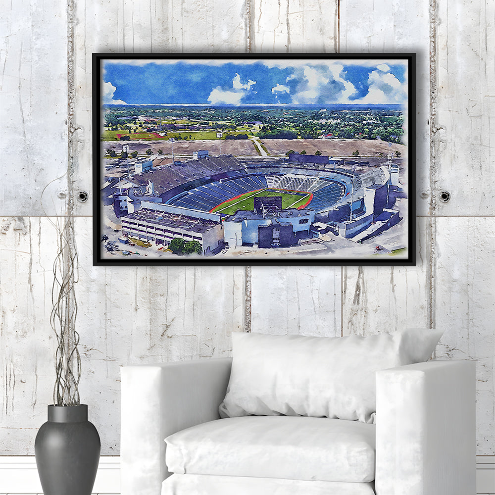 Highmark Stadium Painting Canvas, Bills Watercolor, Sport Gift Art, Framed Canvas Print Wall Art