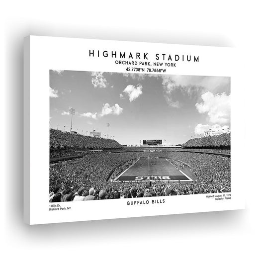 Highmark Stadium Black And White, Buffalo Football Stadium Wall Art, Canvas Print Wall Art, Man Cave Gift