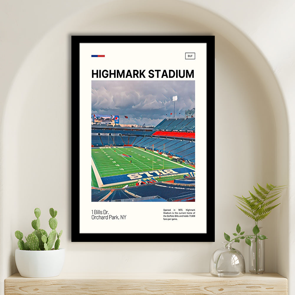 Highmark Stadium Print, B Bills Stadium Art, Gifts for him, Sport Art, Framed Art Print Wall Decor