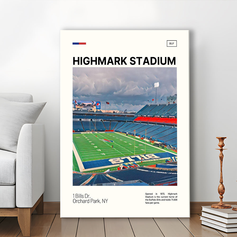 Highmark Stadium Print, B Bills Stadium Canvas Art, Fan Gifts, Sport Art, Canvas Print Wall Art