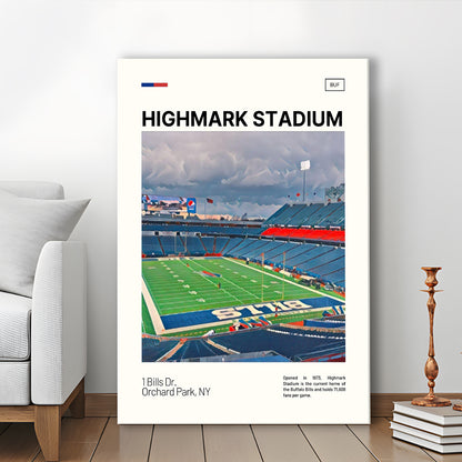 Highmark Stadium Print, B Bills Stadium Canvas Art, Fan Gifts, Sport Art, Canvas Print Wall Art