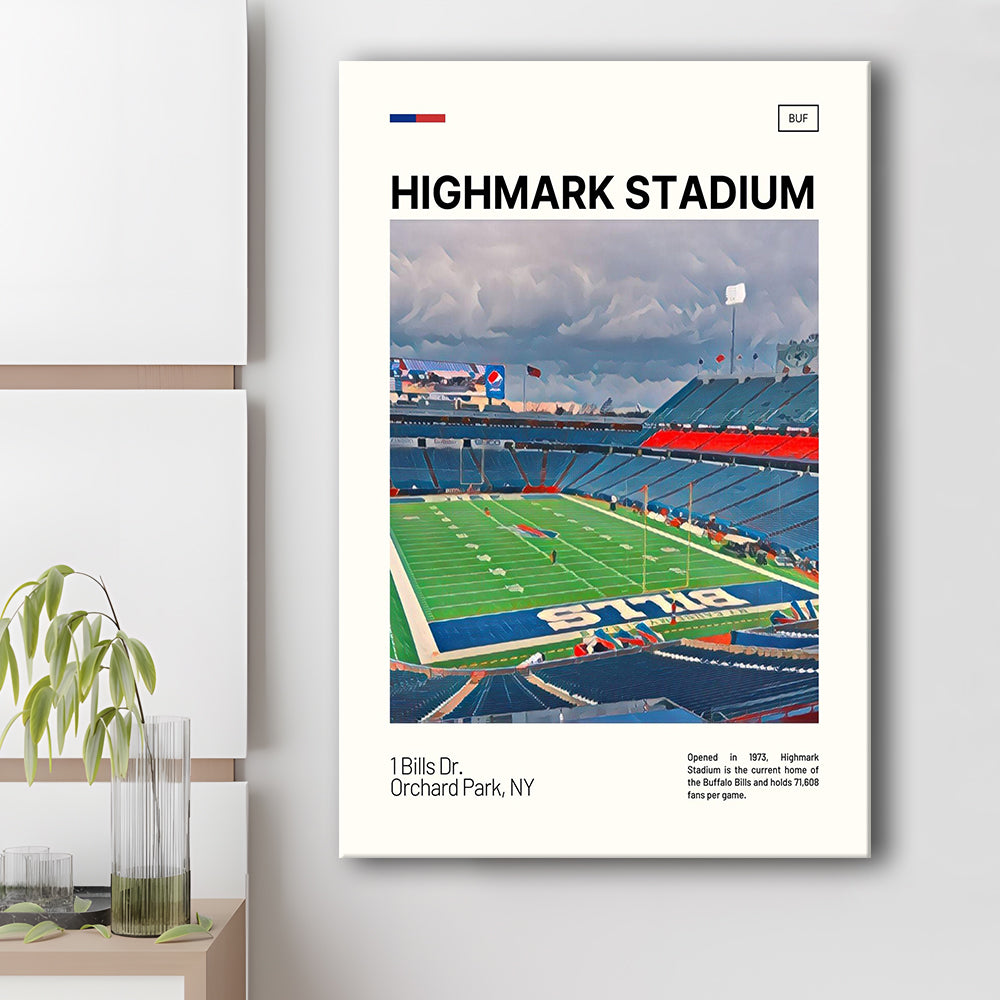 Highmark Stadium Print, B Bills Stadium Canvas Art, Fan Gifts, Sport Art, Canvas Print Wall Art