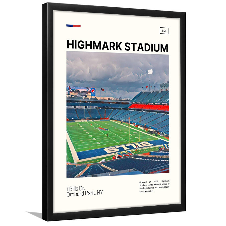 Highmark Stadium Print, B Bills Stadium Art, Gifts for him, Sport Art, Framed Art Print Wall Decor