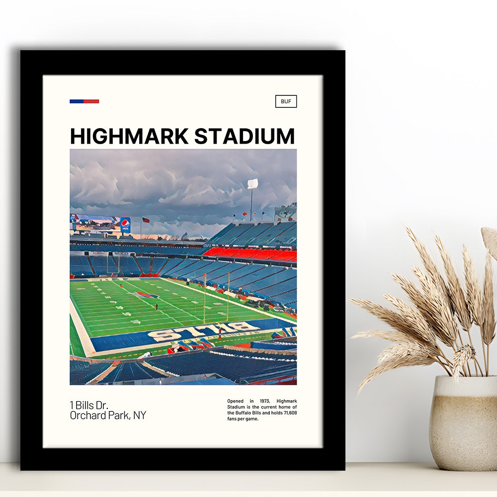 Highmark Stadium Print, B Bills Stadium Art, Gifts for him, Sport Art, Framed Art Print Wall Decor