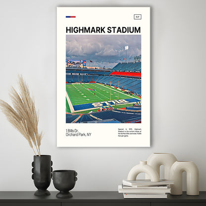 Highmark Stadium Print, B Bills Stadium Canvas Art, Fan Gifts, Sport Art, Canvas Print Wall Art