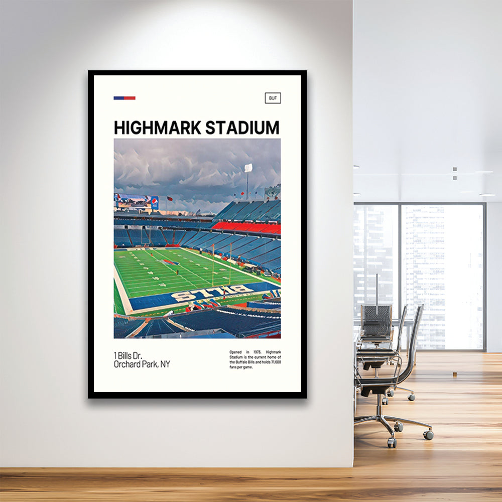 Highmark Stadium Print, B Bills Stadium Art, Gifts for him, Sport Art, Framed Art Print Wall Decor