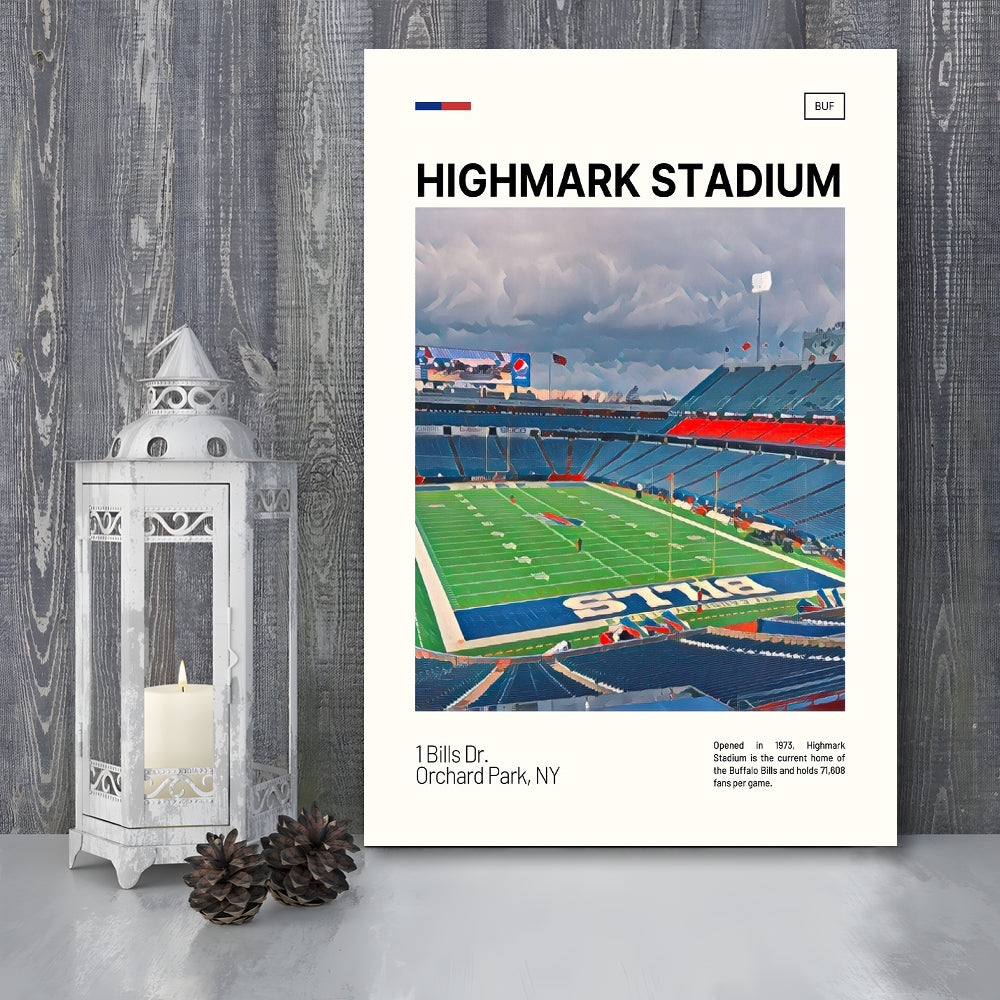 Highmark Stadium Print, B Bills Stadium Canvas Art, Fan Gifts, Sport Art, Canvas Print Wall Art
