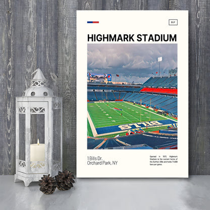 Highmark Stadium Print, B Bills Stadium Canvas Art, Fan Gifts, Sport Art, Canvas Print Wall Art