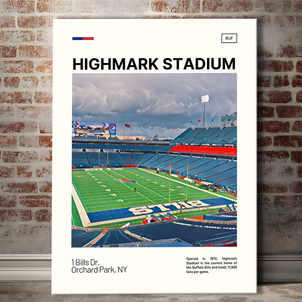 Highmark Stadium Print, B Bills Stadium Canvas Art, Fan Gifts, Sport Art, Canvas Print Wall Art