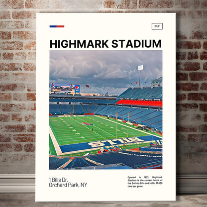 Highmark Stadium Print, B Bills Stadium Canvas Art, Fan Gifts, Sport Art, Canvas Print Wall Art