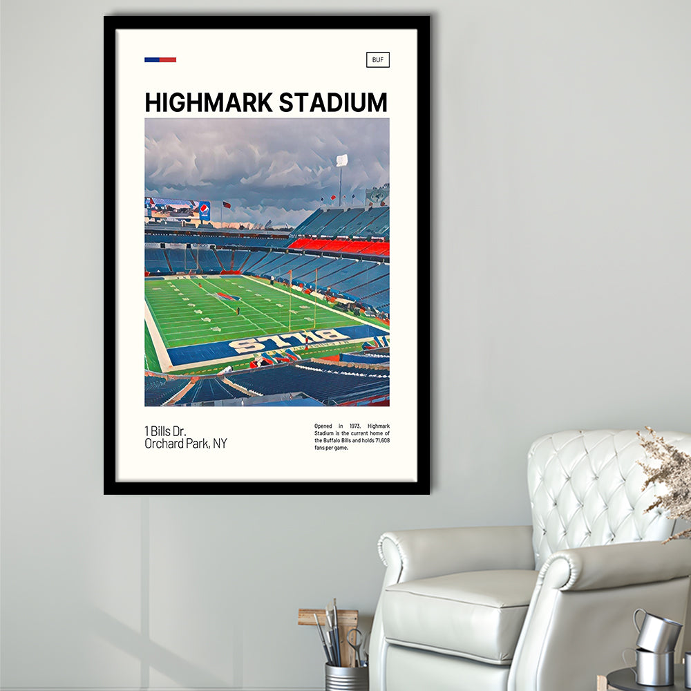 Highmark Stadium Print, B Bills Stadium Art, Gifts for him, Sport Art, Framed Art Print Wall Decor