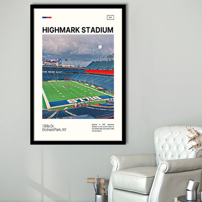 Highmark Stadium Print, B Bills Stadium Art, Gifts for him, Sport Art, Framed Art Print Wall Decor