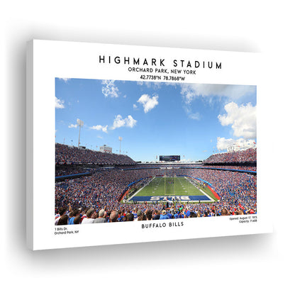Highmark Stadium Print, Bills Football Stadium Wall Art, Sport Art Print, Canvas Print Wall Art, Man Cave Gift