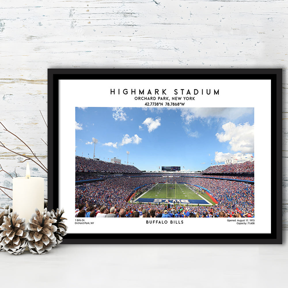 Highmark Stadium Print, Bills Football Stadium Wall Art, Sport Art Print, Framed Canvas Print Wall Art