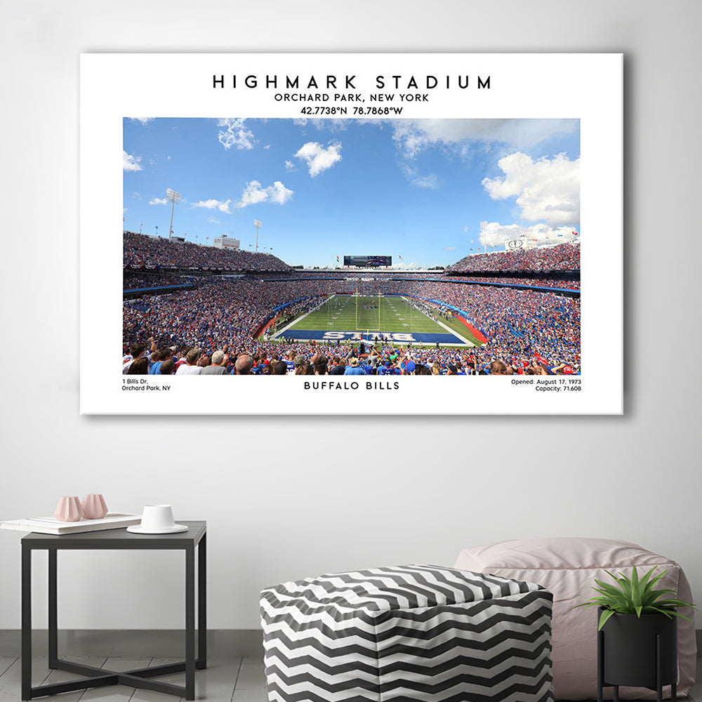 Highmark Stadium Print, Bills Football Stadium Wall Art, Sport Art Print, Canvas Print Wall Art, Man Cave Gift