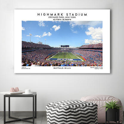 Highmark Stadium Print, Bills Football Stadium Wall Art, Sport Art Print, Canvas Print Wall Art, Man Cave Gift