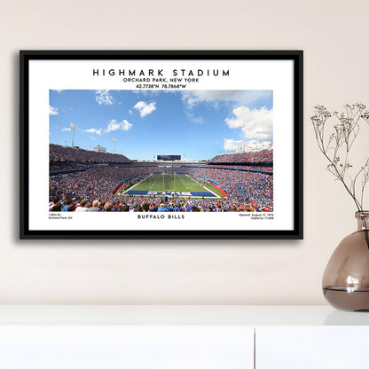 Highmark Stadium Print, Bills Football Stadium Wall Art, Sport Art Print, Framed Canvas Print Wall Art