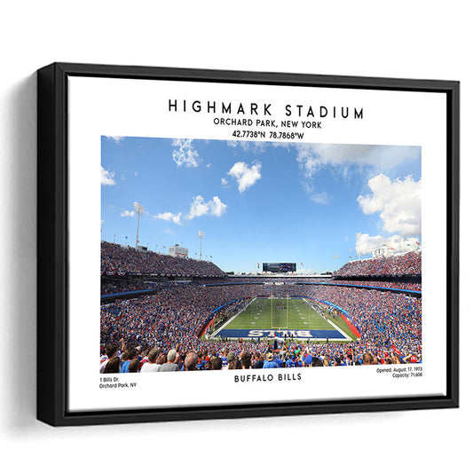 Highmark Stadium Print, Bills Football Stadium Wall Art, Sport Art Print, Framed Canvas Print Wall Art