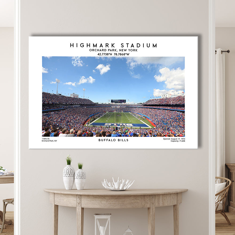 Highmark Stadium Print, Bills Football Stadium Wall Art, Sport Art Print, Canvas Print Wall Art, Man Cave Gift