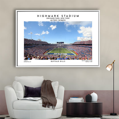 Highmark Stadium Print, Bills Football Stadium Wall Art, Sport Art Print, Framed Canvas Print Wall Art