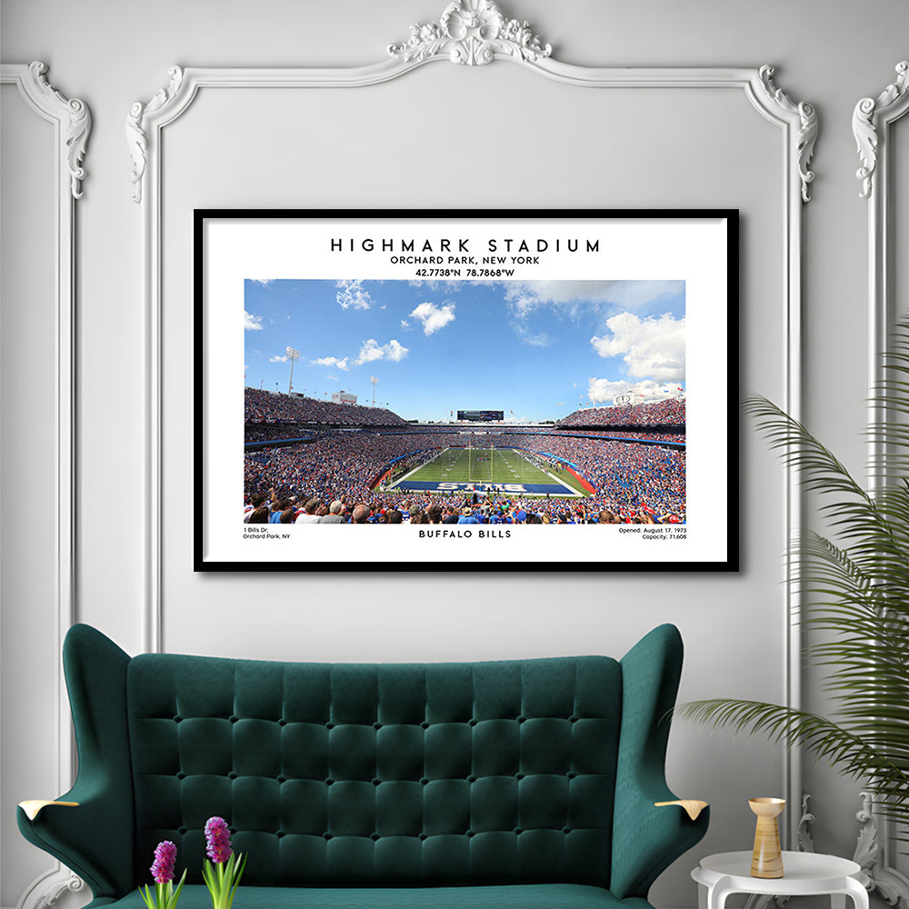 Highmark Stadium Print, Bills Football Stadium Wall Art, Sport Art Print, Framed Art Print Wall Decor