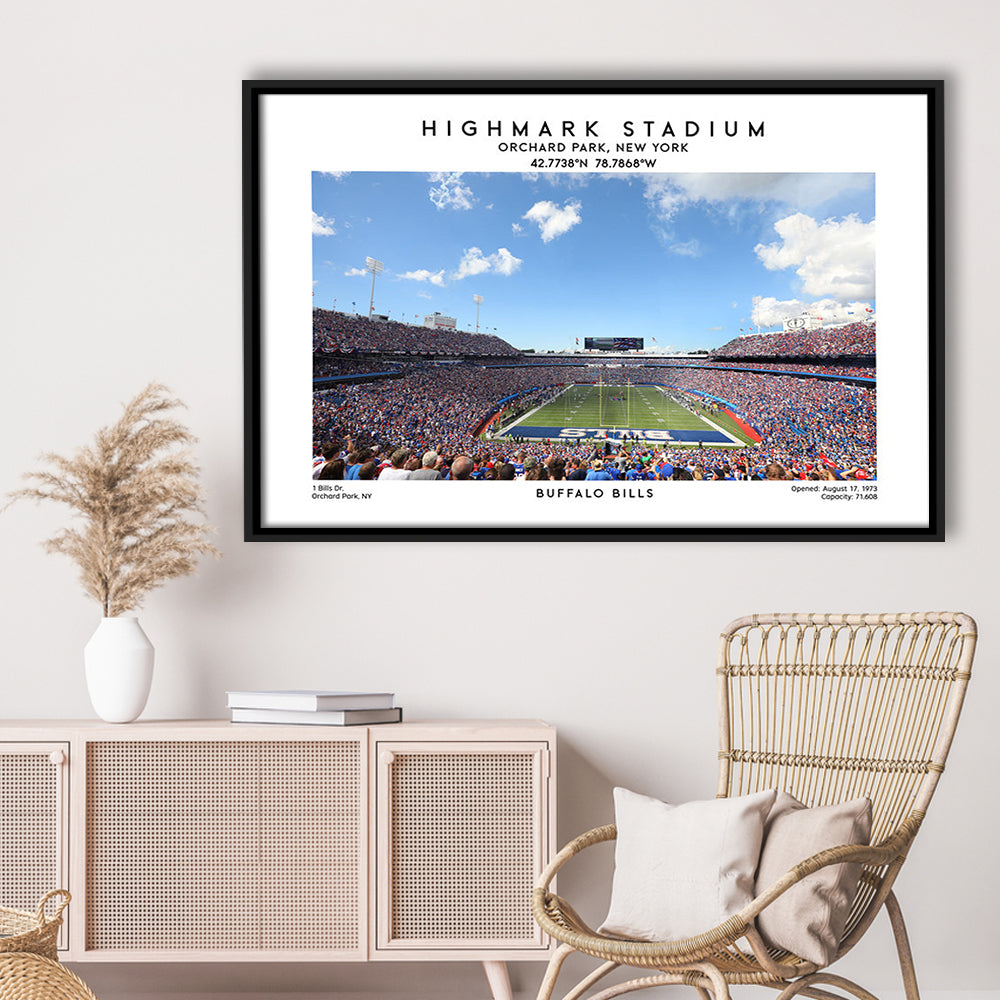 Highmark Stadium Print, Bills Football Stadium Wall Art, Sport Art Print, Framed Canvas Print Wall Art