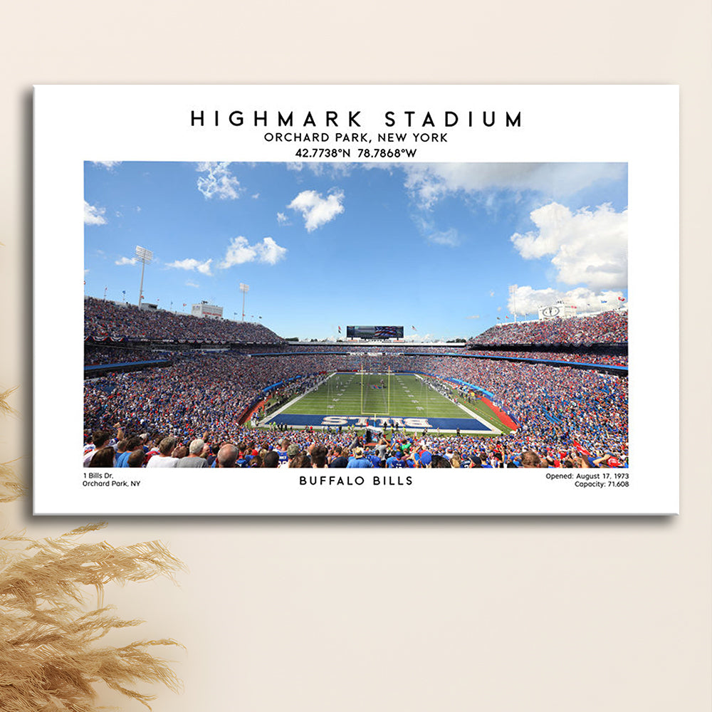 Highmark Stadium Print, Bills Football Stadium Wall Art, Sport Art Print, Canvas Print Wall Art, Man Cave Gift