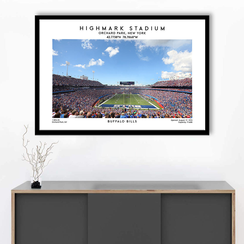 Highmark Stadium Print, Bills Football Stadium Wall Art, Sport Art Print, Framed Art Print Wall Decor