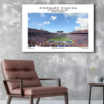 Highmark Stadium Print, Bills Football Stadium Wall Art, Sport Art Print, Canvas Print Wall Art, Man Cave Gift