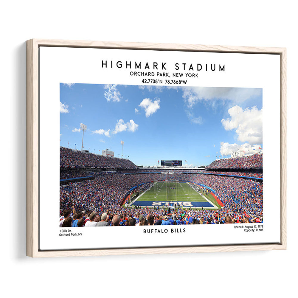 Highmark Stadium Print, Bills Football Stadium Wall Art, Sport Art Print, Framed Canvas Print Wall Art