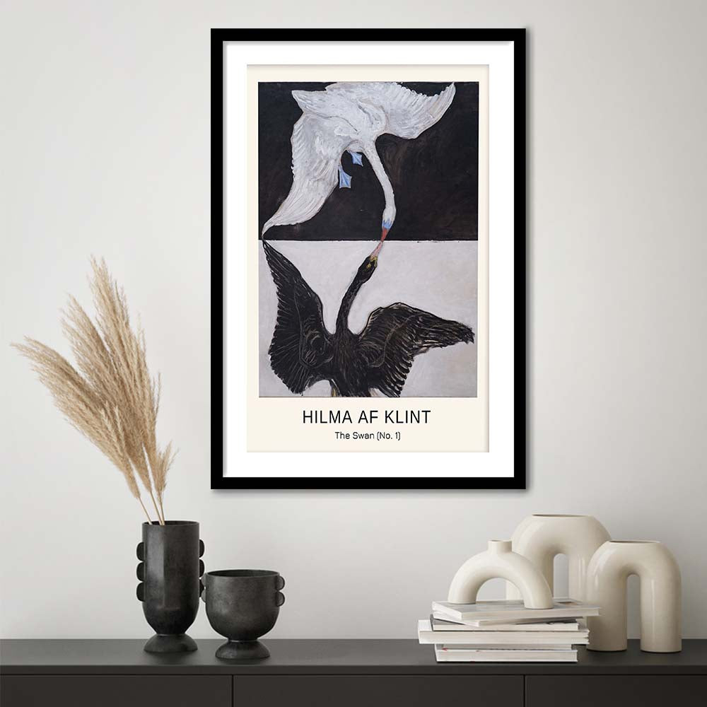 Hilma Af Klint Art Print, Abstract, Art Reproduction, The Swan, No. 1, Framed Art Print, White Border