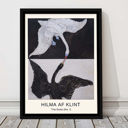 Hilma Af Klint Art Print, Abstract, Art Reproduction, The Swan, No. 1, Framed Canvas Print, Floating Frame