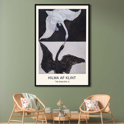 Hilma Af Klint Art Print, Abstract, Art Reproduction, The Swan, No. 1, Framed Canvas Print, Floating Frame