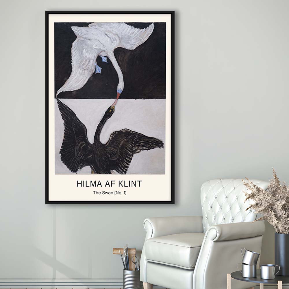 Hilma Af Klint Art Print, Abstract, Art Reproduction, The Swan, No. 1, Framed Canvas Print, Floating Frame