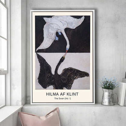 Hilma Af Klint Art Print, Abstract, Art Reproduction, The Swan, No. 1, Framed Canvas Print, Floating Frame