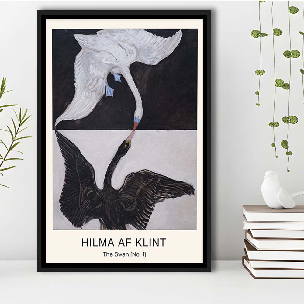 Hilma Af Klint Art Print, Abstract, Art Reproduction, The Swan, No. 1, Framed Canvas Print, Floating Frame