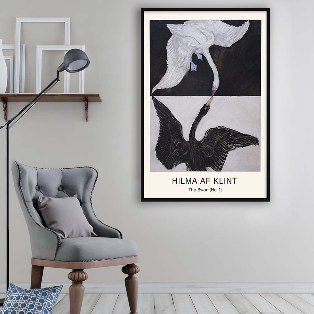 Hilma Af Klint Art Print, Abstract, Art Reproduction, The Swan, No. 1, Framed Canvas Print, Floating Frame