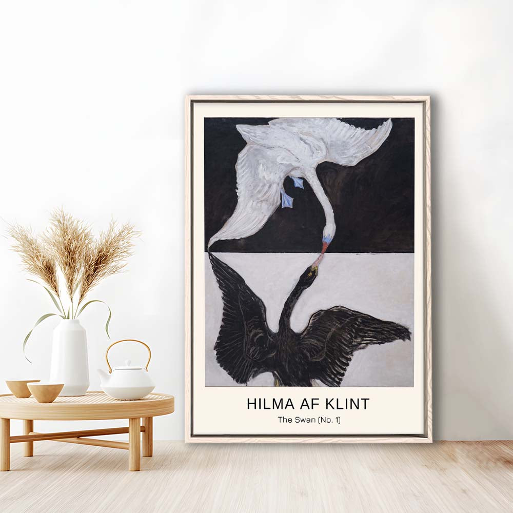 Hilma Af Klint Art Print, Abstract, Art Reproduction, The Swan, No. 1, Framed Canvas Print, Floating Frame