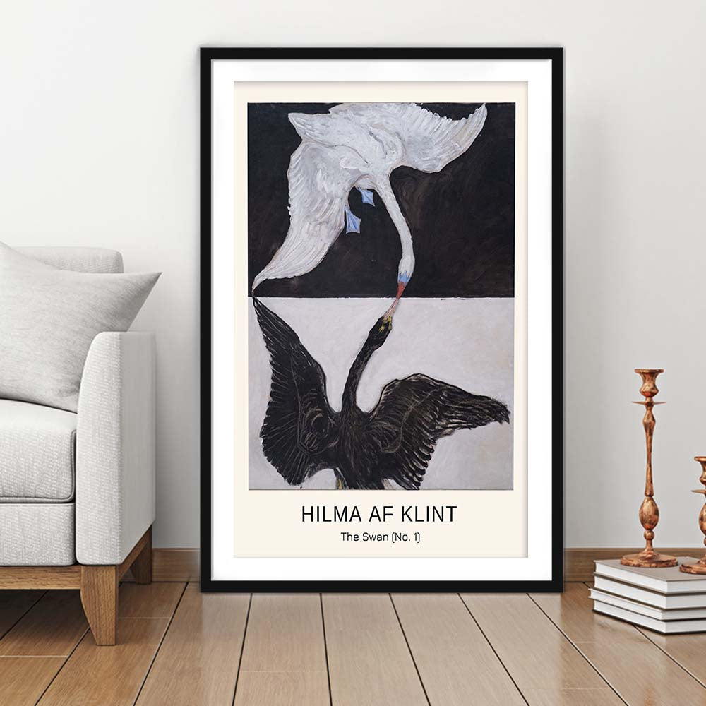 Hilma Af Klint Art Print, Abstract, Art Reproduction, The Swan, No. 1, Framed Art Print, White Border