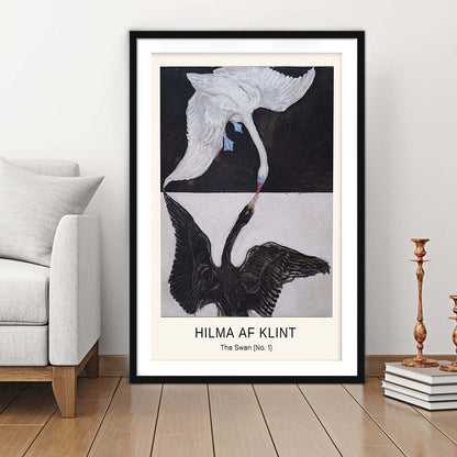 Hilma Af Klint Art Print, Abstract, Art Reproduction, The Swan, No. 1, Framed Art Print, White Border