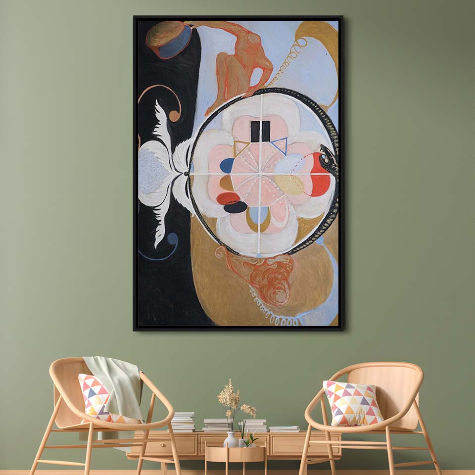 Hilma Af Klint Art Print, Abstract, Art Reproduction, Hilma Af Klint Print, Framed Canvas Print, Floating Frame