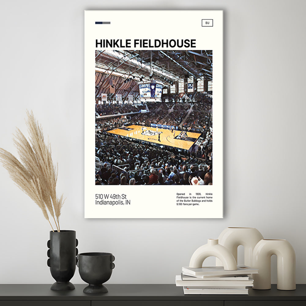 Hinkle Fieldhouse Print, Butler Basketball Stadium Canvas Art, Fan Gifts, Sport Art, Canvas Print Wall Art