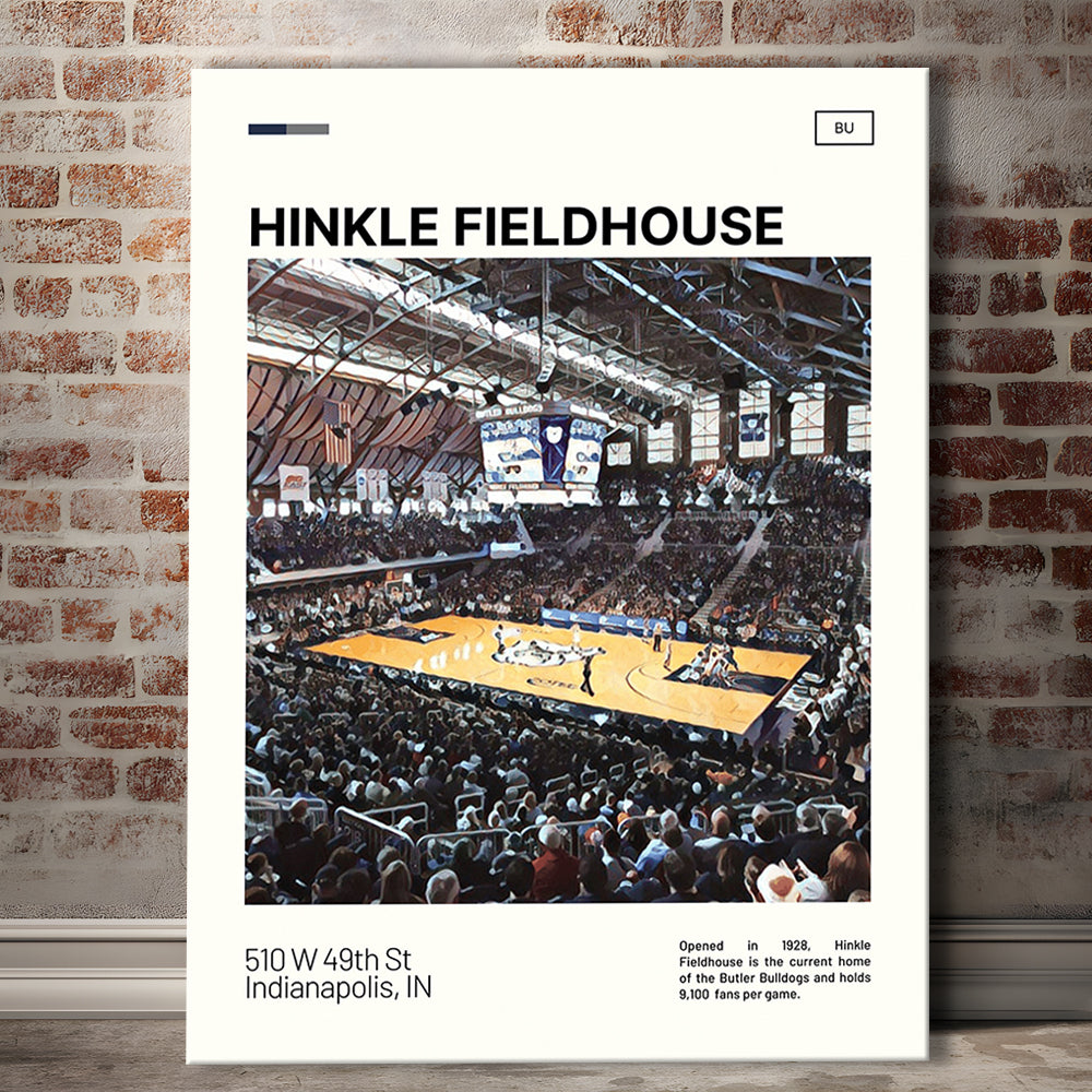 Hinkle Fieldhouse Print, Butler Basketball Stadium Canvas Art, Fan Gifts, Sport Art, Canvas Print Wall Art