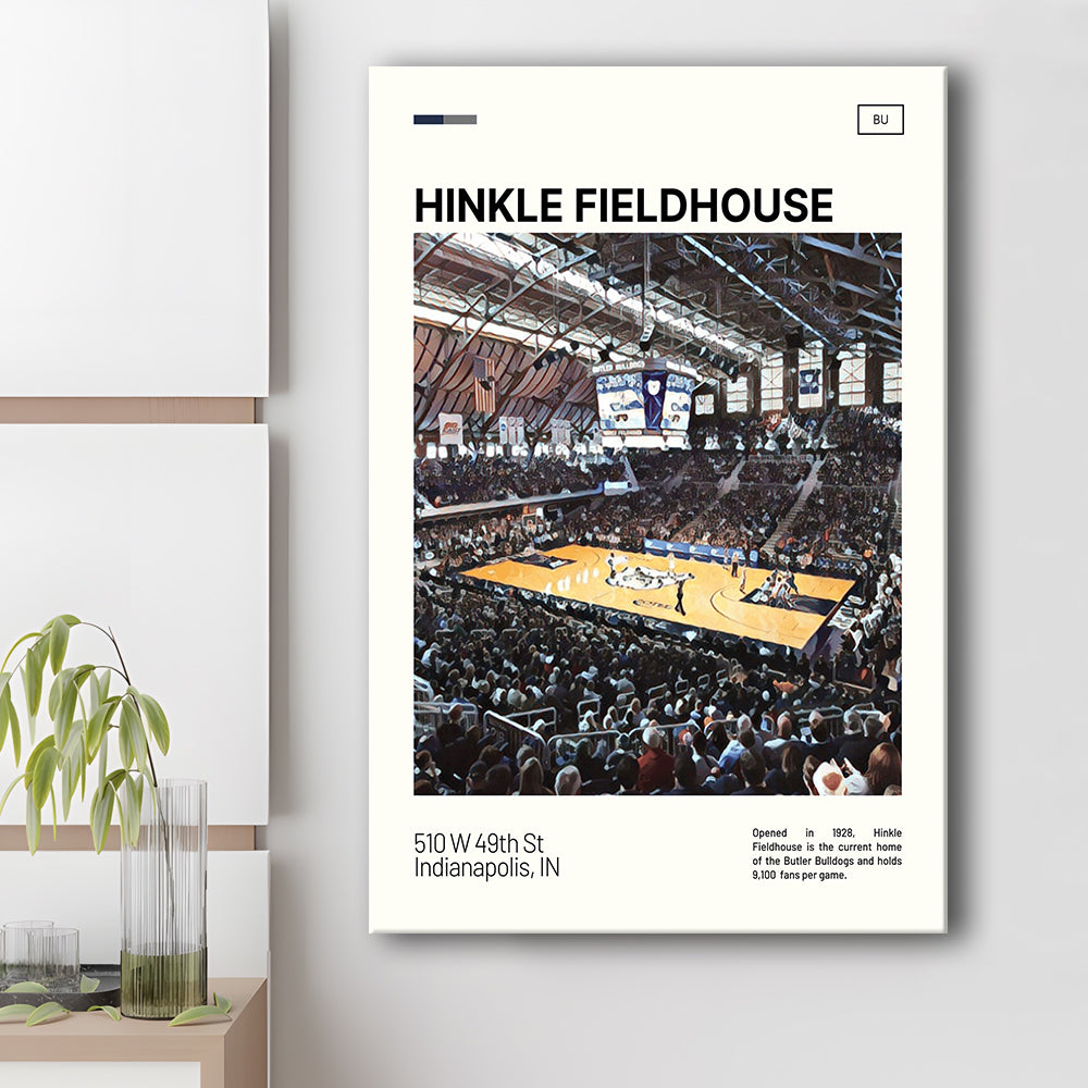 Hinkle Fieldhouse Print, Butler Basketball Stadium Canvas Art, Fan Gifts, Sport Art, Canvas Print Wall Art