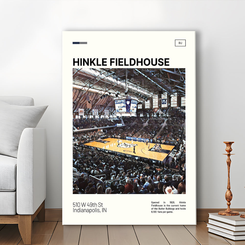 Hinkle Fieldhouse Print, Butler Basketball Stadium Canvas Art, Fan Gifts, Sport Art, Canvas Print Wall Art