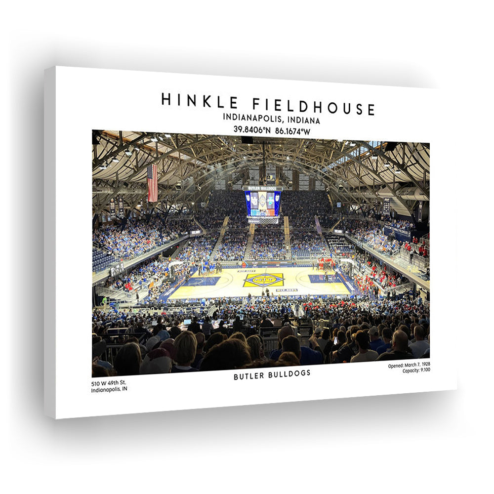 Hinkle Fieldhouse, Butler Bulldogs Basketball Stadium Wall Art Print, Canvas Print Wall Art, Man Cave Gift