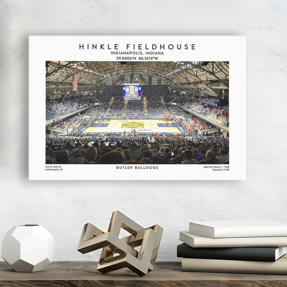 Hinkle Fieldhouse, Butler Bulldogs Basketball Stadium Wall Art Print, Canvas Print Wall Art, Man Cave Gift