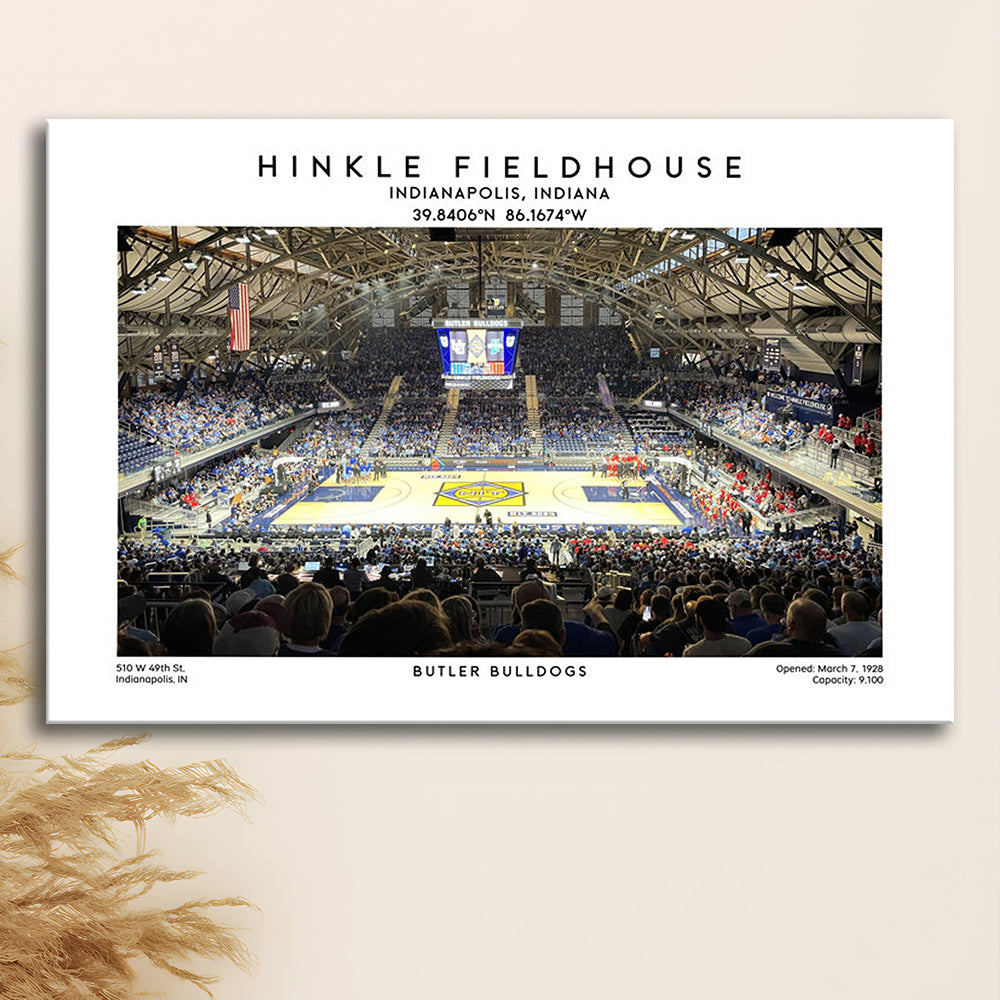 Hinkle Fieldhouse, Butler Bulldogs Basketball Stadium Wall Art Print, Canvas Print Wall Art, Man Cave Gift