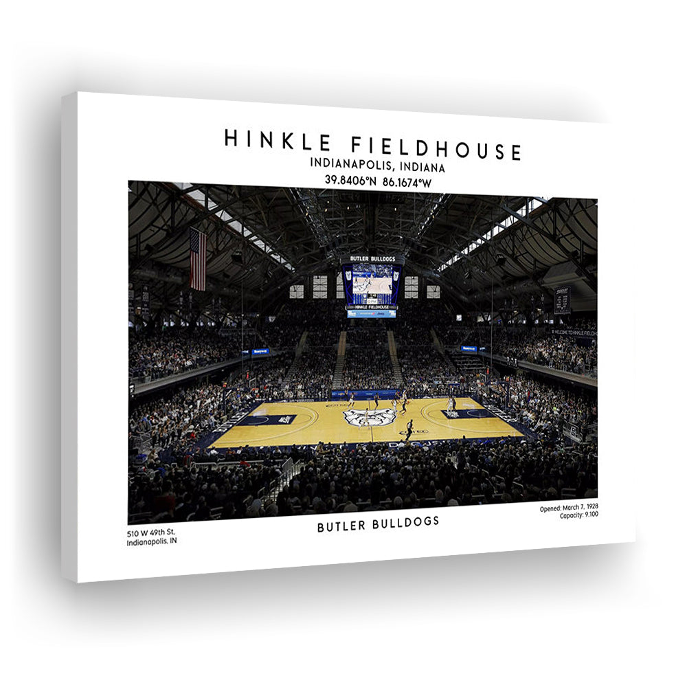 Hinkle Fieldhouse Print, Butler Bulldogs Basketball Stadium Wall Art, Canvas Print Wall Art, Man Cave Gift