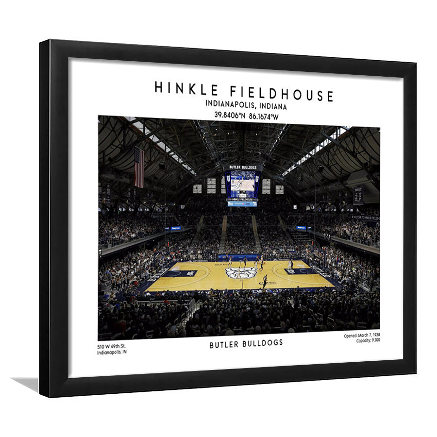 Hinkle Fieldhouse Print, Butler Bulldogs Basketball Stadium Wall Art, Framed Art Print Wall Decor